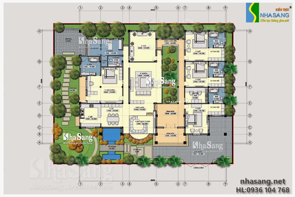 mẫu thiết kế biệt thự nhà vườn 2 tầng
